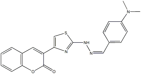 4-(dimethylamino)benzaldehyde [4-(2-oxo-2H-chromen-3-yl)-1,3-thiazol-2-yl]hydrazone Struktur