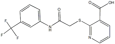 2-({2-oxo-2-[3-(trifluoromethyl)anilino]ethyl}sulfanyl)nicotinic acid Struktur