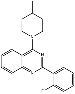 2-(2-fluorophenyl)-4-(4-methyl-1-piperidinyl)quinazoline Struktur