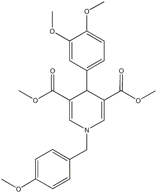 dimethyl 4-(3,4-dimethoxyphenyl)-1-(4-methoxybenzyl)-1,4-dihydro-3,5-pyridinedicarboxylate Struktur