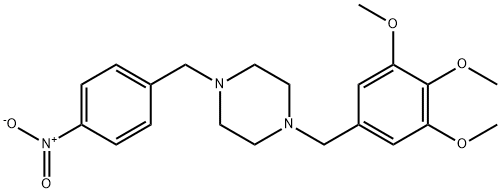 1-{4-nitrobenzyl}-4-(3,4,5-trimethoxybenzyl)piperazine Struktur