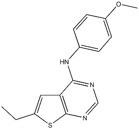 N-(6-ethylthieno[2,3-d]pyrimidin-4-yl)-N-(4-methoxyphenyl)amine Struktur