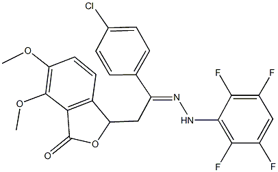 3-{2-(4-chlorophenyl)-2-[(2,3,5,6-tetrafluorophenyl)hydrazono]ethyl}-6,7-dimethoxy-2-benzofuran-1(3H)-one Struktur