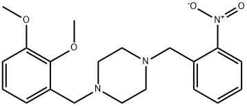 1-(2,3-dimethoxybenzyl)-4-{2-nitrobenzyl}piperazine Struktur