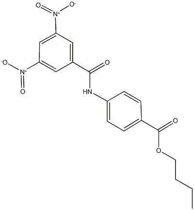 butyl 4-({3,5-bisnitrobenzoyl}amino)benzoate Struktur