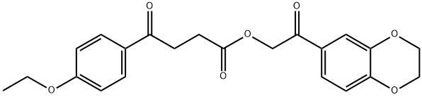 2-(2,3-dihydro-1,4-benzodioxin-6-yl)-2-oxoethyl 4-(4-ethoxyphenyl)-4-oxobutanoate Struktur