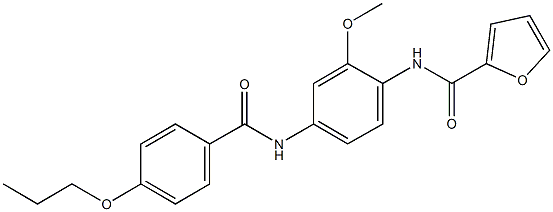 N-{2-methoxy-4-[(4-propoxybenzoyl)amino]phenyl}-2-furamide Struktur