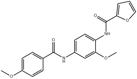 N-{2-methoxy-4-[(4-methoxybenzoyl)amino]phenyl}-2-furamide Struktur