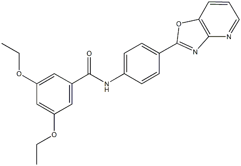 3,5-diethoxy-N-(4-[1,3]oxazolo[4,5-b]pyridin-2-ylphenyl)benzamide Struktur