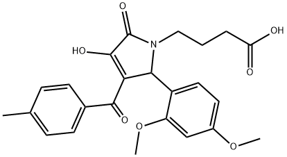 4-[2-(2,4-dimethoxyphenyl)-4-hydroxy-3-(4-methylbenzoyl)-5-oxo-2,5-dihydro-1H-pyrrol-1-yl]butanoic acid Struktur