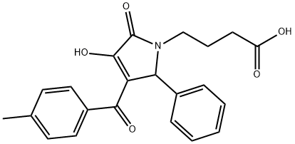 4-[3-hydroxy-4-(4-methylbenzoyl)-2-oxo-5-phenyl-2,5-dihydro-1H-pyrrol-1-yl]butanoic acid Struktur