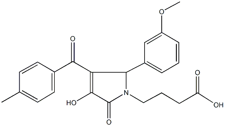 4-[3-hydroxy-5-(3-methoxyphenyl)-4-(4-methylbenzoyl)-2-oxo-2,5-dihydro-1H-pyrrol-1-yl]butanoic acid Struktur