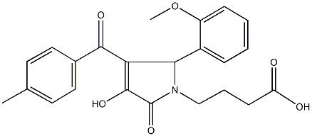 4-[3-hydroxy-5-(2-methoxyphenyl)-4-(4-methylbenzoyl)-2-oxo-2,5-dihydro-1H-pyrrol-1-yl]butanoic acid Struktur