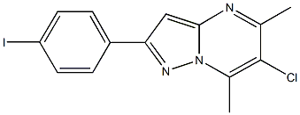 6-chloro-2-(4-iodophenyl)-5,7-dimethylpyrazolo[1,5-a]pyrimidine Struktur