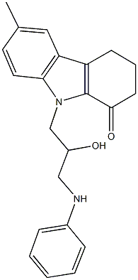 9-(3-anilino-2-hydroxypropyl)-6-methyl-2,3,4,9-tetrahydro-1H-carbazol-1-one Struktur