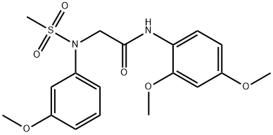 N-(2,4-dimethoxyphenyl)-2-[3-methoxy(methylsulfonyl)anilino]acetamide Struktur