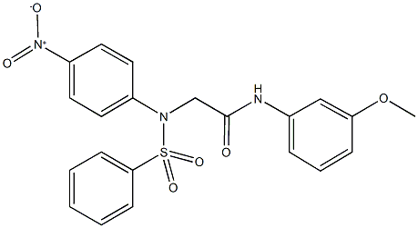 2-[{4-nitrophenyl}(phenylsulfonyl)amino]-N-[3-(methyloxy)phenyl]acetamide Struktur