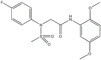 N-(2,5-dimethoxyphenyl)-2-[4-fluoro(methylsulfonyl)anilino]acetamide Struktur