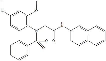 2-[2,4-dimethoxy(phenylsulfonyl)anilino]-N-(2-naphthyl)acetamide Struktur