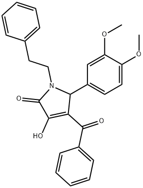 4-benzoyl-5-(3,4-dimethoxyphenyl)-3-hydroxy-1-(2-phenylethyl)-1,5-dihydro-2H-pyrrol-2-one Struktur