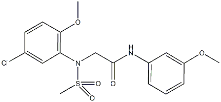 2-[5-chloro-2-methoxy(methylsulfonyl)anilino]-N-(3-methoxyphenyl)acetamide Struktur