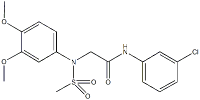 N-(3-chlorophenyl)-2-[3,4-dimethoxy(methylsulfonyl)anilino]acetamide Struktur