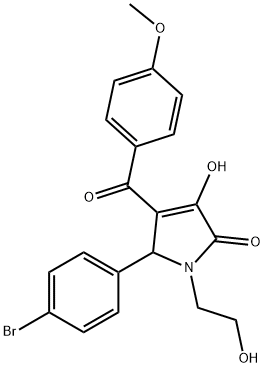 5-(4-bromophenyl)-3-hydroxy-1-(2-hydroxyethyl)-4-(4-methoxybenzoyl)-1,5-dihydro-2H-pyrrol-2-one Struktur