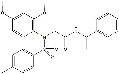 2-{2,4-dimethoxy[(4-methylphenyl)sulfonyl]anilino}-N-(1-phenylethyl)acetamide Struktur