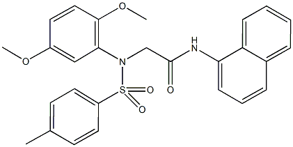 2-{2,5-dimethoxy[(4-methylphenyl)sulfonyl]anilino}-N-(1-naphthyl)acetamide Struktur