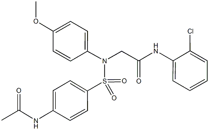 2-({[4-(acetylamino)phenyl]sulfonyl}-4-methoxyanilino)-N-(2-chlorophenyl)acetamide Struktur