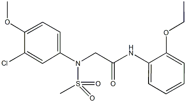 2-[3-chloro-4-methoxy(methylsulfonyl)anilino]-N-(2-ethoxyphenyl)acetamide Struktur