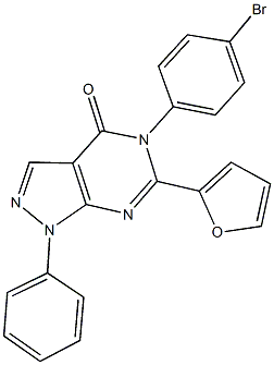 5-(4-bromophenyl)-6-(2-furyl)-1-phenyl-1,5-dihydro-4H-pyrazolo[3,4-d]pyrimidin-4-one Struktur