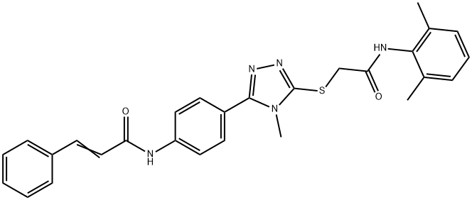 N-[4-(5-{[2-(2,6-dimethylanilino)-2-oxoethyl]sulfanyl}-4-methyl-4H-1,2,4-triazol-3-yl)phenyl]-3-phenylacrylamide Struktur