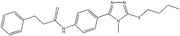 N-{4-[5-(butylsulfanyl)-4-methyl-4H-1,2,4-triazol-3-yl]phenyl}-3-phenylpropanamide Struktur