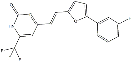 4-{2-[5-(3-fluorophenyl)-2-furyl]vinyl}-6-(trifluoromethyl)-2(1H)-pyrimidinone Struktur