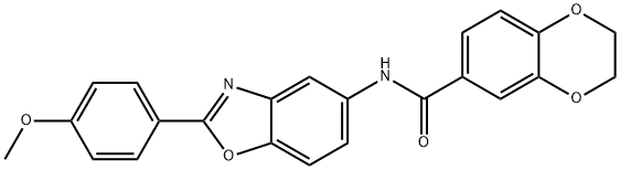 N-[2-(4-methoxyphenyl)-1,3-benzoxazol-5-yl]-2,3-dihydro-1,4-benzodioxine-6-carboxamide Struktur