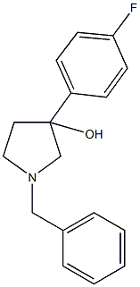 1-benzyl-3-(4-fluorophenyl)-3-pyrrolidinol Struktur