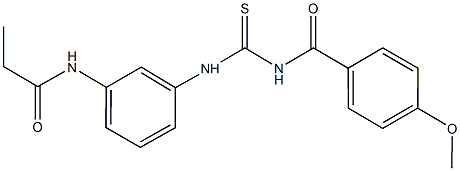 N-[3-({[(4-methoxybenzoyl)amino]carbothioyl}amino)phenyl]propanamide Struktur