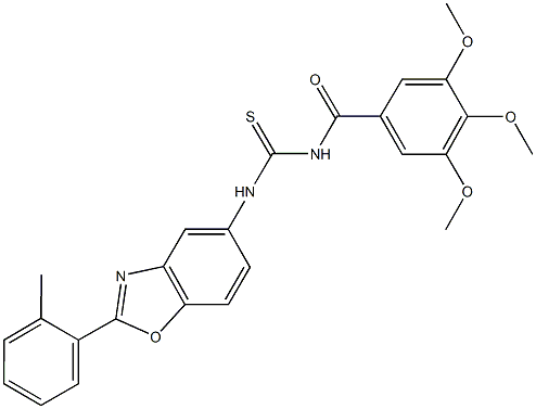 N-[2-(2-methylphenyl)-1,3-benzoxazol-5-yl]-N'-(3,4,5-trimethoxybenzoyl)thiourea Struktur