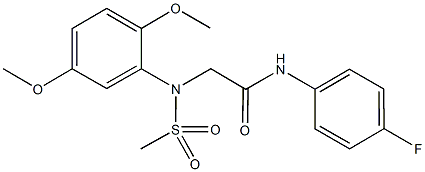 2-[2,5-dimethoxy(methylsulfonyl)anilino]-N-(4-fluorophenyl)acetamide Struktur