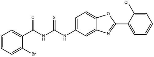 N-(2-bromobenzoyl)-N'-[2-(2-chlorophenyl)-1,3-benzoxazol-5-yl]thiourea Struktur