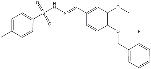 N'-{4-[(2-fluorobenzyl)oxy]-3-methoxybenzylidene}-4-methylbenzenesulfonohydrazide Struktur