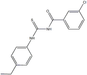 N-[(3-chlorophenyl)carbonyl]-N'-(4-ethylphenyl)thiourea Struktur