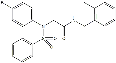 2-[4-fluoro(phenylsulfonyl)anilino]-N-(2-methylbenzyl)acetamide Struktur