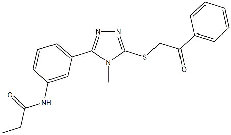 N-(3-{4-methyl-5-[(2-oxo-2-phenylethyl)sulfanyl]-4H-1,2,4-triazol-3-yl}phenyl)propanamide Struktur