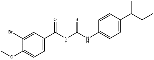 N-(3-bromo-4-methoxybenzoyl)-N'-(4-sec-butylphenyl)thiourea Struktur