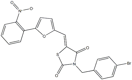 3-(4-bromobenzyl)-5-[(5-{2-nitrophenyl}-2-furyl)methylene]-1,3-thiazolidine-2,4-dione Struktur