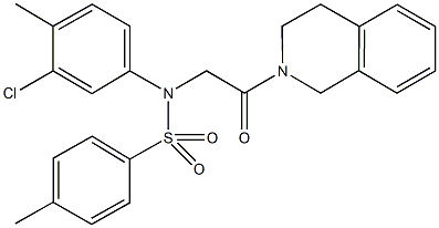 N-(3-chloro-4-methylphenyl)-N-[2-(3,4-dihydro-2(1H)-isoquinolinyl)-2-oxoethyl]-4-methylbenzenesulfonamide Struktur