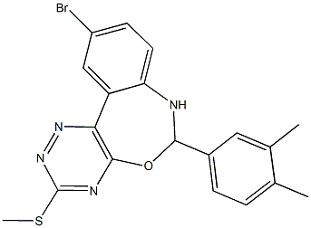 10-bromo-6-(3,4-dimethylphenyl)-6,7-dihydro[1,2,4]triazino[5,6-d][3,1]benzoxazepin-3-ylmethylsulfide Struktur