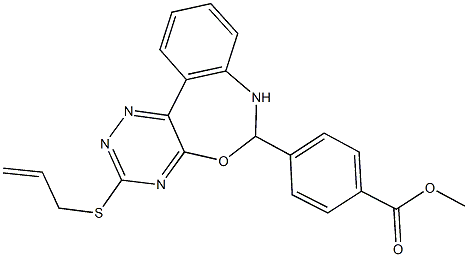 methyl4-[3-(allylthio)-6,7-dihydro[1,2,4]triazino[5,6-d][3,1]benzoxazepin-6-yl]benzoate Struktur